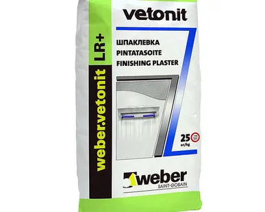 фото Шпатлевка Vetonit LR + Вебер Ветонит