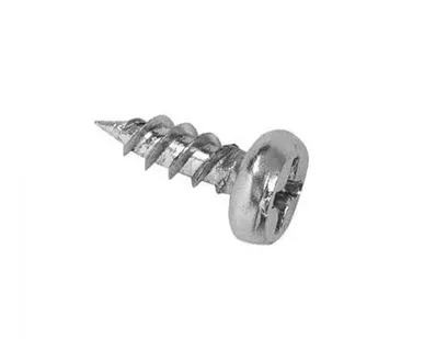 фото Саморез с полукруглой головкой 3,5*9,5 острый, белый цинк (уп/1тыс.шт) AKS