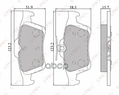 фото Колодки Тормозные Дисковые | Зад | LYNXauto арт. BD5901