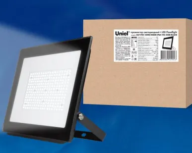 фото Прожектор ULF-F20-150W/4000K IP65 195-250В BLACK Прожектор светодиодный. Белый свет (4000K). Корпус черный. TM Uniel.