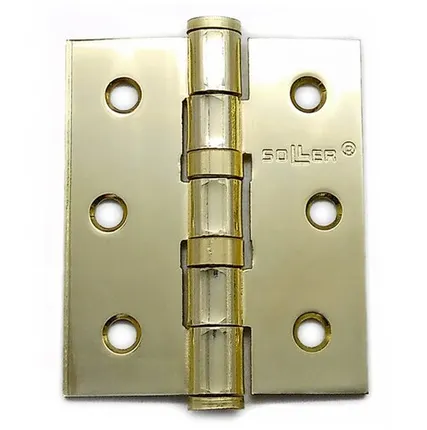 Фото №0 Петля дверная прямая 3" SOLLER золото (сталь 75*65*2,5)