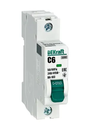 Фото №0 DEKraft Авт. выкл. 1Р 6А х-ка C ВА-103 6кА