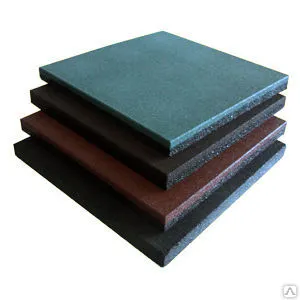 фото Плитка двухслойная из резиновой крошки с цветным верхним слоем