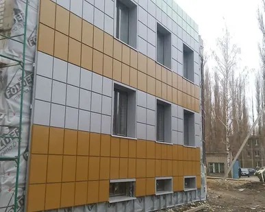 фото Отделка фасада металлокасетами