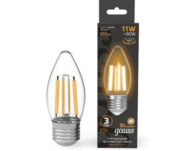 фото Светодиодная филаментная лампа Gauss Свеча 11W 810Lm 2700K E27 103802111