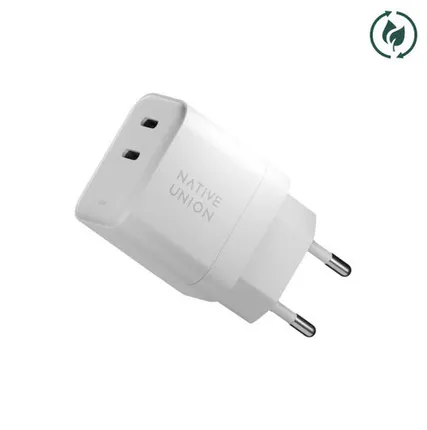 Фото №0 Блок Native Union FAST GAN CHARGER 35W-WHITE-EU, СЗУ 35W, разъёмы USB-C . Цвет: белый