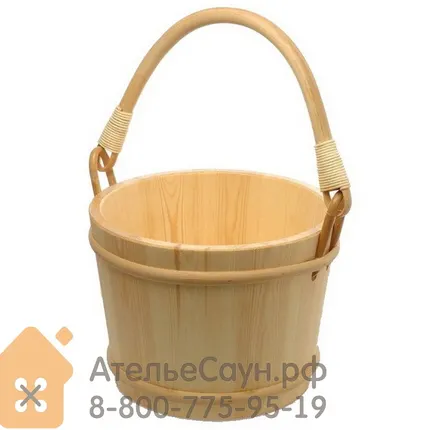Фото №3 Ведро для бани SaunaSet №112 (8 л, сосна)