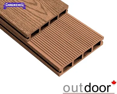 фото Террасная доска из ДПК Outdoor "Velvet" цвет: Дуб, 150x20 мм (цена м2)