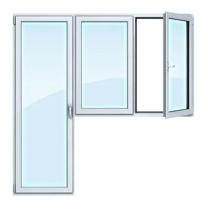 Фото №0 Балконный блок ПВХ Veka 2100х2100 мм 2-ЛГ-ПП 2 стеклопакет