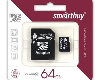 фото Карта памяти MicroSDXC 64Gb (с адаптером) Class 10