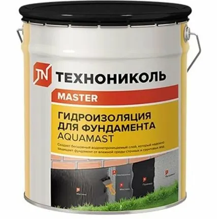 Фото №0 Мастика битумная Технониколь AquaMast для фундамента 18 кг