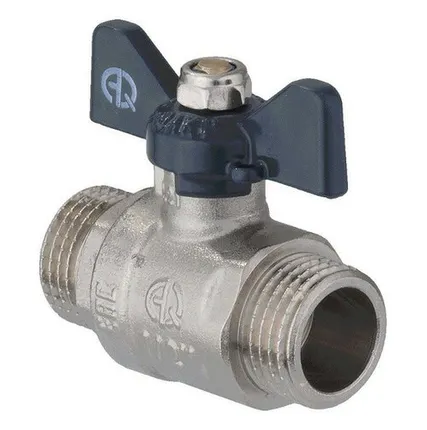 Фото №0 Кран шаровой 3/4 дюйма, рукоятка бабочка, резьба наружная Aqualink 02337