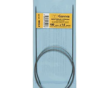 фото Спицы круговые MKN-R сталь (d 1.6 мм)/100 см, с металл. леской, Gamma