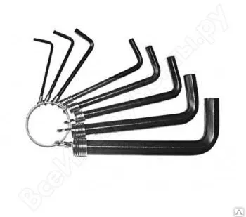 фото Ключи &quot;Hex&quot; 2-10мм, набор на кольце (8шт) &quot;КУРС&quot;