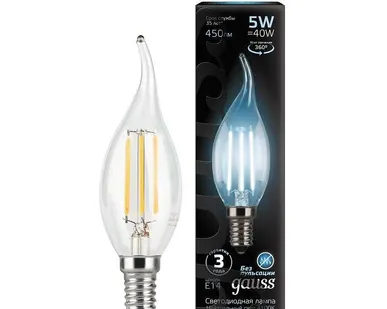 фото Лампа светодиодная Black Filament Свеча на ветру E14 5Вт 4100К Gauss 104801205
