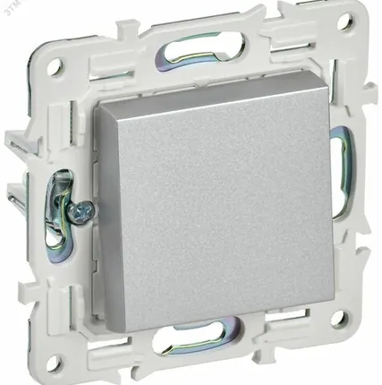 Фото №0 SKANDY Выключатель 1-клавишный проходной 10А SK-V02S серебряный IEK