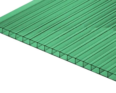 фото Сотовый поликарбонат CARBOGLASS Кристалл Зеленый 10 мм (2,1*6 м)