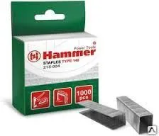 фото Скобы для степлера HAMMER 215-003 14мм, ширина 11.3мм, сечение 0.75мм