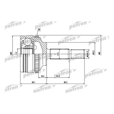 Фото №0 Patron ШРУС наружный Clio до 2002г/Kangoo 98 шлицы 21x30 Patron PCV1378