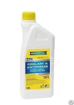 Фото №0 Антифриз готовый жёлтый Ravenol TTC Premix -40 1,5л.