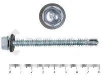 Фото №0 Саморез кровельный цинк, с шайбой EPDM, 6,3х 80 К КРЕП-КОМП Средняя фасовка (50шт)