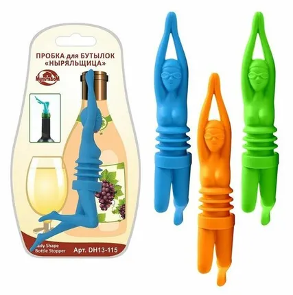 Фото №0 Пробка для бутылок "Ныряльщица" 3цв. DH13-115