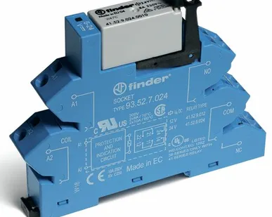 фото Finder Интерфейсный модуль, электромеханическое реле; 1CO 16A; контакты AgNi; питание 230…240В AC/DC; категория защиты IP20; безвинтовые клеммы (пружинный зажим)
