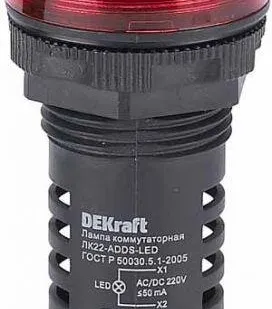 фото Лампа коммутац. ADDS 22мм LED 220В AC/DC ЛK-22 красн. SchE 25119DEK