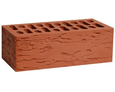 фото Кирпич лицевой керамический Красный «Рустик» пустотелый полуторный
