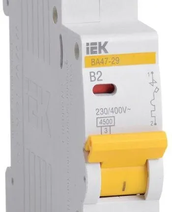 Фото №0 Выключатель автоматический модульный 1п B 2А 4.5кА ВА47-29 ИЭК MVA20-1-002-B
