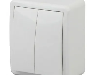 фото О/У Выключатель 2-клавишный Белый Эксперт Эра