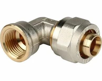 фото Угольник-переходник STOUT с внутренней резьбой 1/2 х20 для металлопластиковых труб винтовой