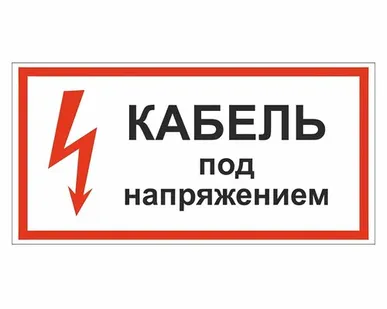 фото Этикетка самоклеящаяся 210х280 мм, символ "Кабель под...