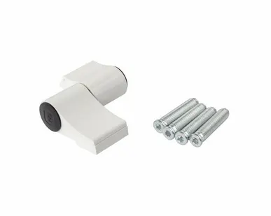 фото Петля дверная подшипниковая ELEMENTIS new, 2-х секционная, м/о 67, крепление на теплый профиль, белый RAL9016