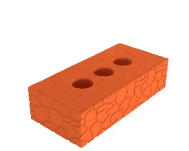 фото Кирпич М-125 полнотелый цокольный с тремя отверстием 1НФ (436шт) Алексеевский