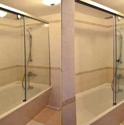 Фото №0 Стеклянные душевые (перегородки) с установкой на ванну