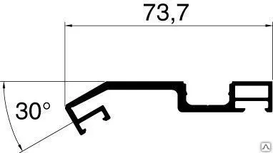 фото Одностороняя прижимная планка, 30' для фасадного профиля KRF-50