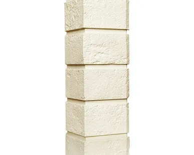 фото Угол наружный для панелей Состаренный кирпич Молочный 390х120мм, Grand Line