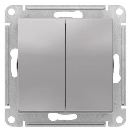 Фото №0 SCHNEIDER ELECTRIC Механизм выключателя 2-кл. AtlasDesign Aqua IP44 10А (алюминий) SchE ATN440351