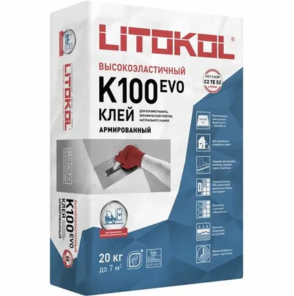 Фото №0 Клей для плитки Litokol Hyperflex K100 серый 20 кг