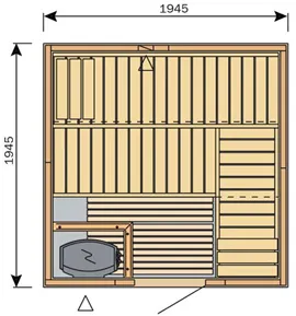 Фото №1 Сауна Harvia Variant S2020 (1945х1945 мм, без печи, интерьер Formula из ольхи)