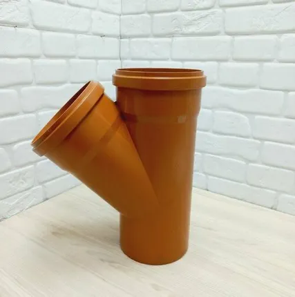 Фото №0 Тройник 160 канализационный наружный, 160мм х160мм х 45 градусов, рыжий, полипропилен