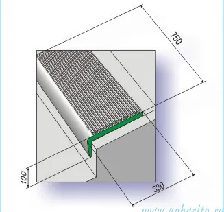 фото Проступь 750х330х100 мм резиновая средняя, цвет Черный
