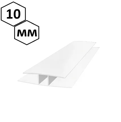 Фото №0 Профиль соединительный, белый, 10 мм