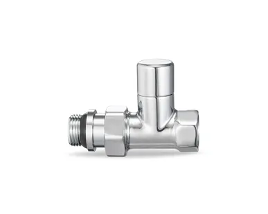 фото Клапан запорный радиаторный прямой 1/2" н.р.-в.р. Varmega ХРОМ VMDV04-410404