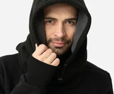 фото Капор флисовый (Капюшон) черный арт.21340-Black #