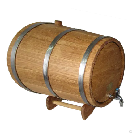 Фото №0 Жбан дубовый на подставке с обручами из нержавеющей стали, 30 л