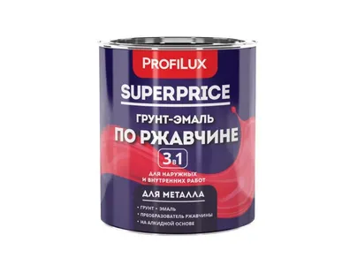 фото Эмаль-грунт 3в1 по ржавчине, черная, 6кг Profilux Superprice