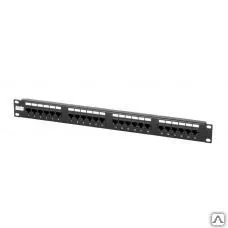 Фото №0 Патч-панель 19", 1U, 24 портов RJ-45, категория 5e, Dual IDC Hyperline