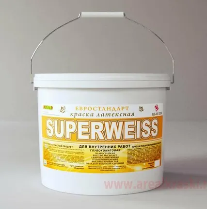 Фото №0 Краска акриловая водно-дисперсионная SUPERWEISS (ВД-АК 0208) - 14 кг